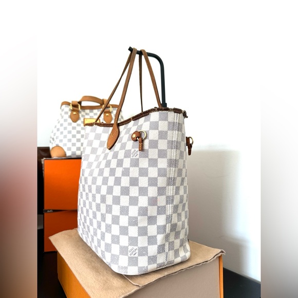 Authentic Louis Vuitton Neverfull Damier Azur Tote Bag Made in France SA0121 - Picture 4 of 16